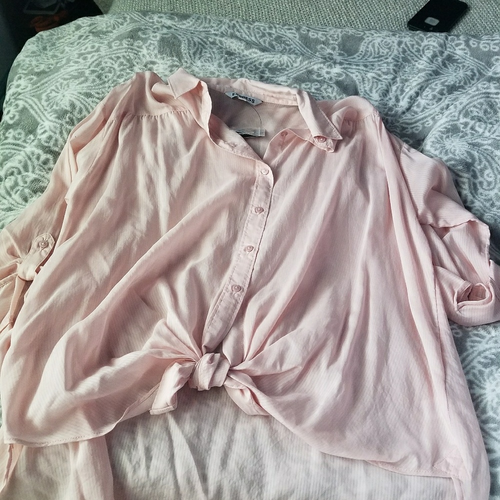 Womens pink high low shirt